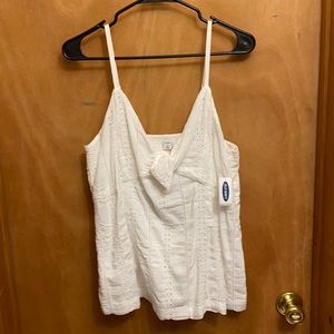 NWT Old Navy White Eyelet Tank sz L